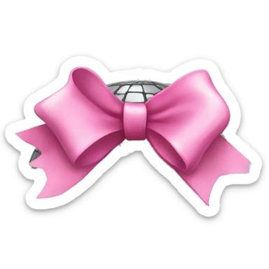 disco ball with a pink bow sticker