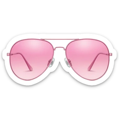 pink aviator glasses, classic pilot style with pink tinted lenses and thin metal frame sticker