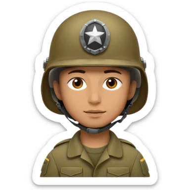 soldier with helmet  sticker