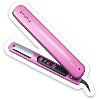 Pink ombre hair straightener with glitter sticker