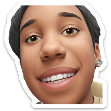 smiling boy with earrings sticker