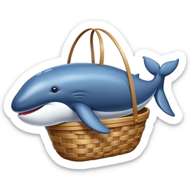a blimp, carrying a whale in the basket sticker