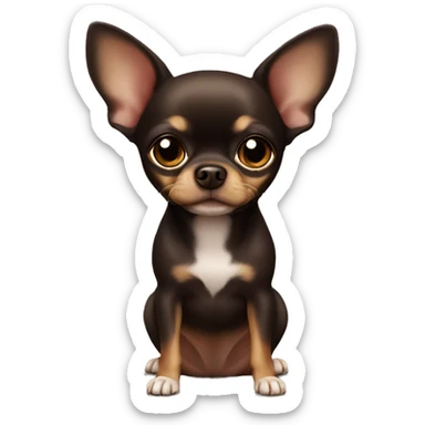 Dark Brown Chihuahua cute  sticker