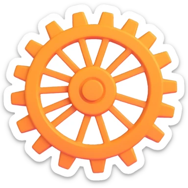vibrant 3D style settings gear icon, no text sticker