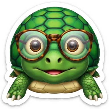 Turtle with glasses sticker