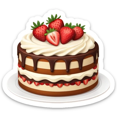 Quiero una torta con muchas fresas y chocolate sticker