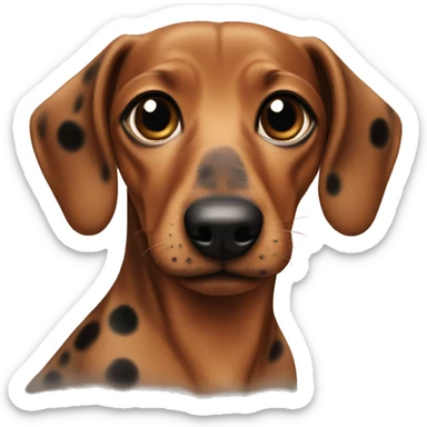 Brown dachshund with black spots  sticker