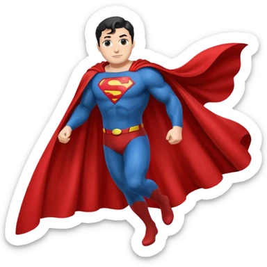 completely red cape which superman wears sticker