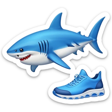 Tiburón con zapatos azules  sticker