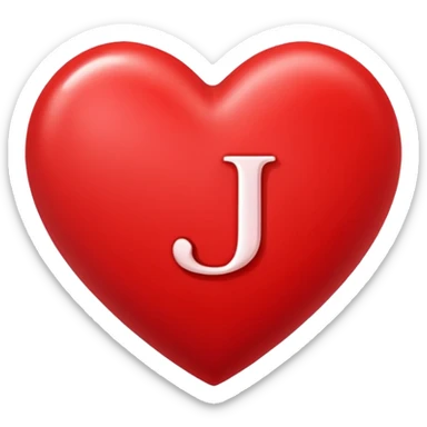 A red heart with the letter "J" in it sticker