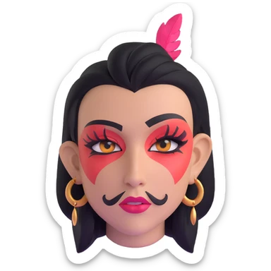 Chappell Roan with bold makeup sticker