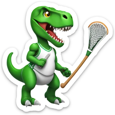 T rex playing lacrosse  sticker