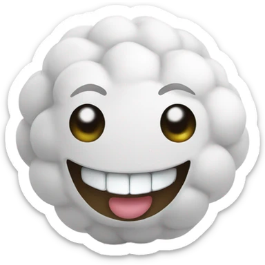 Laughing cotton balls sticker