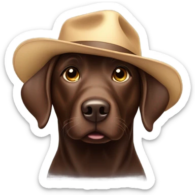 Chocolate lab with hat  sticker
