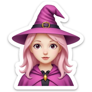 Wicked pink witch preppy girl  sticker
