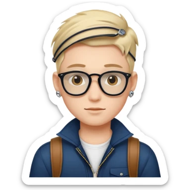 cool boy in stylish accessories sticker