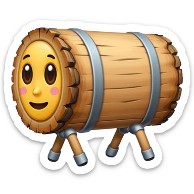 log with tiny legs walking sticker