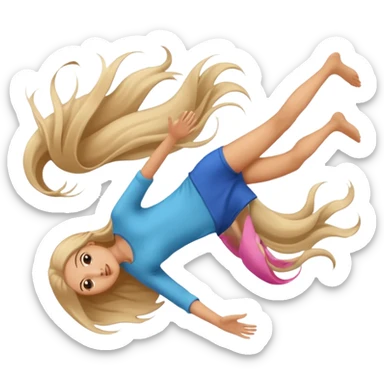 Girl doing a flip hair sticker