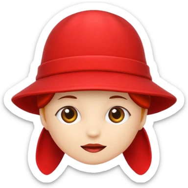 red hunting hat, cartoonish, bright red, cute sticker