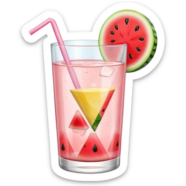 very light pink lemonade in glass with triangle chunk of watermelon on the rim with no straw sticker