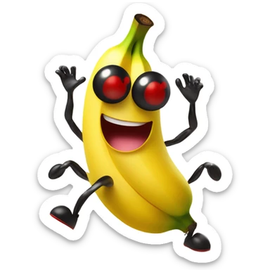 Banana dancing with ladybug  sticker