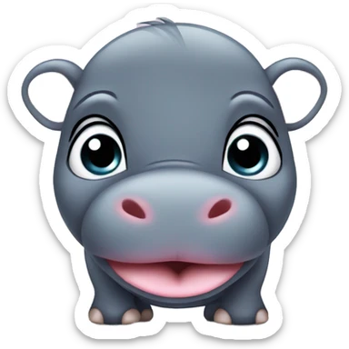 sassy baby hippo sticker