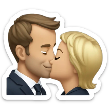 Emmanuel macron who gives a kiss sticker