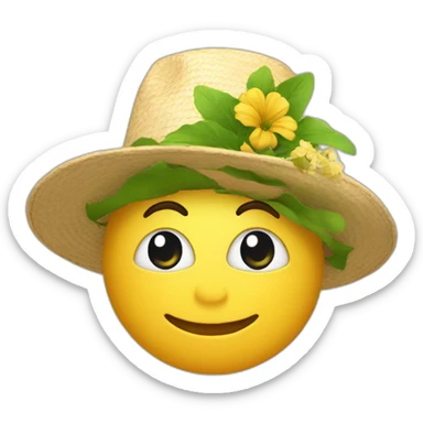 flower in hat sticker