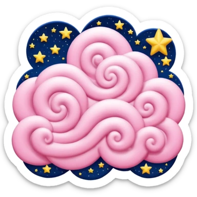starry night sky, pink clouds sticker