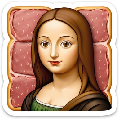 pop art monalisa SPAM meat slop landscape  sticker