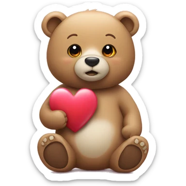 Bear with heart sticker