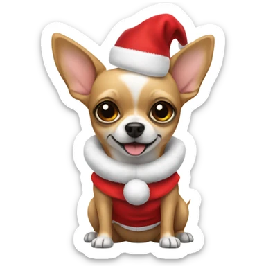 Chihuahua dog with a Santa dress sticker