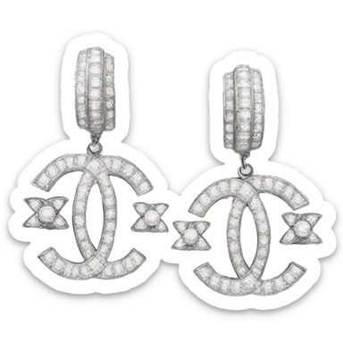 Chanel earrings diamond  sticker