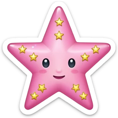 Pink star (flat, with little stars beside it) sticker