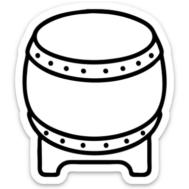 outlined sino Chinese drum icon sticker