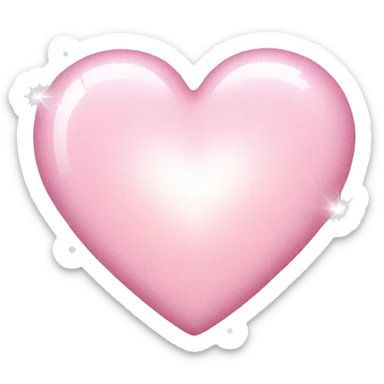 Light pink heart with white sparkles  sticker