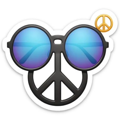 sunglasses emoji with a peace sign combo  sticker