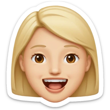 Tête de profil, et qui fait chute en montrant sa bouche sticker