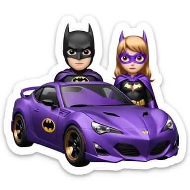 Satin black and rose gold Batman and 60’s Batgirl themed Scion FR-S  sticker