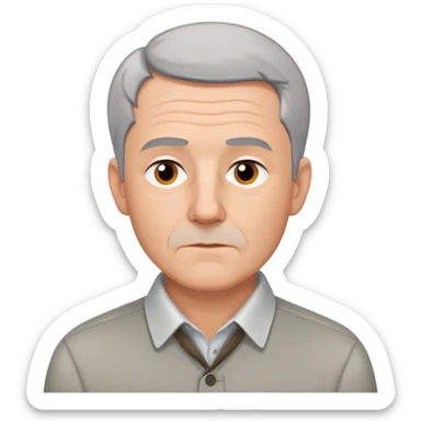 portrait of Hans Jonas, German philosopher, short gray hair, no glasses, clean-shaven, collared shirt, thoughtful expression sticker