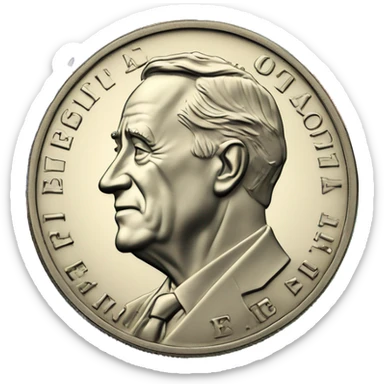 USD Dime coin with the Ethiopian flag as the background colors, but maintains the face of President Roosevelt, as well as “Liberty” and “In God we Trust” sticker
