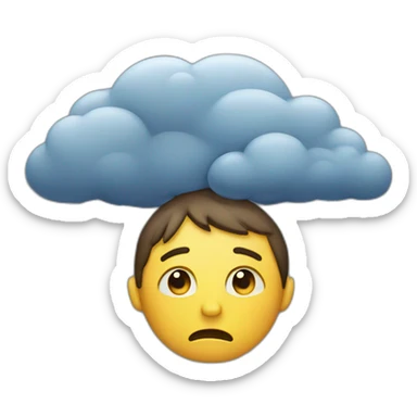 Sad person in a thunderstorm sticker