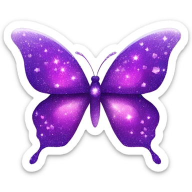 Purple-Shiny-Gem-Crystal-Glitter-Nebula-Gradient-Sparkle-Stars-Glossy-Butterfly sticker