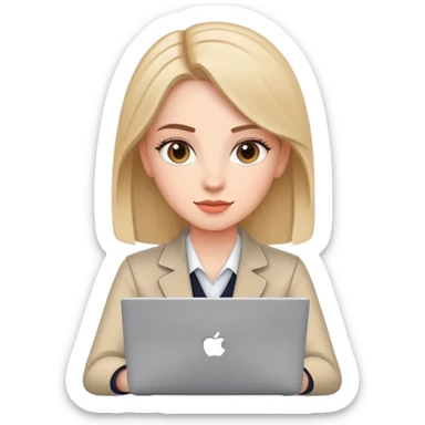 Girl PR specialist with laptop YouTube sticker