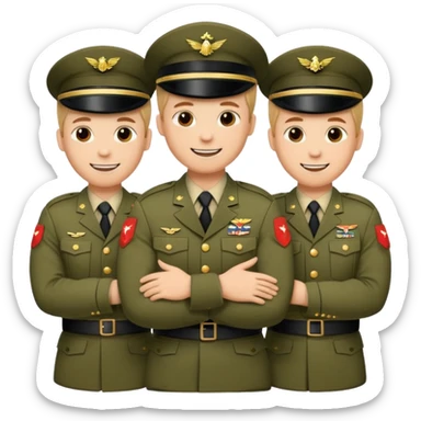 Soldados dando un abrazo de fraternidad sticker