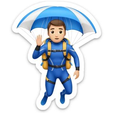 diver with parachute open sticker