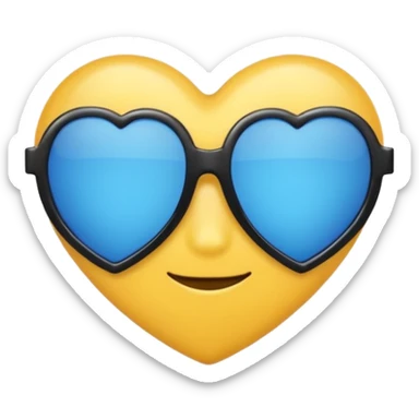 blue heart wearing black sunglasses stylish emoji sticker