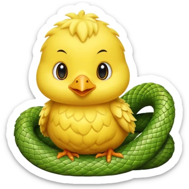 Baby chick and snake sticker