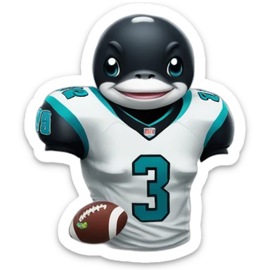 killer whale wearing a football jersey sticker
