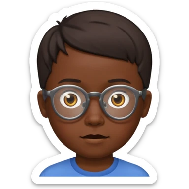 niño de 10 años, moreno, con gafas de ver y pelo corto sticker